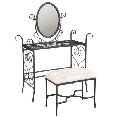 Garden District Matte Black Vanity/Mirror/Bench - Sam s Club